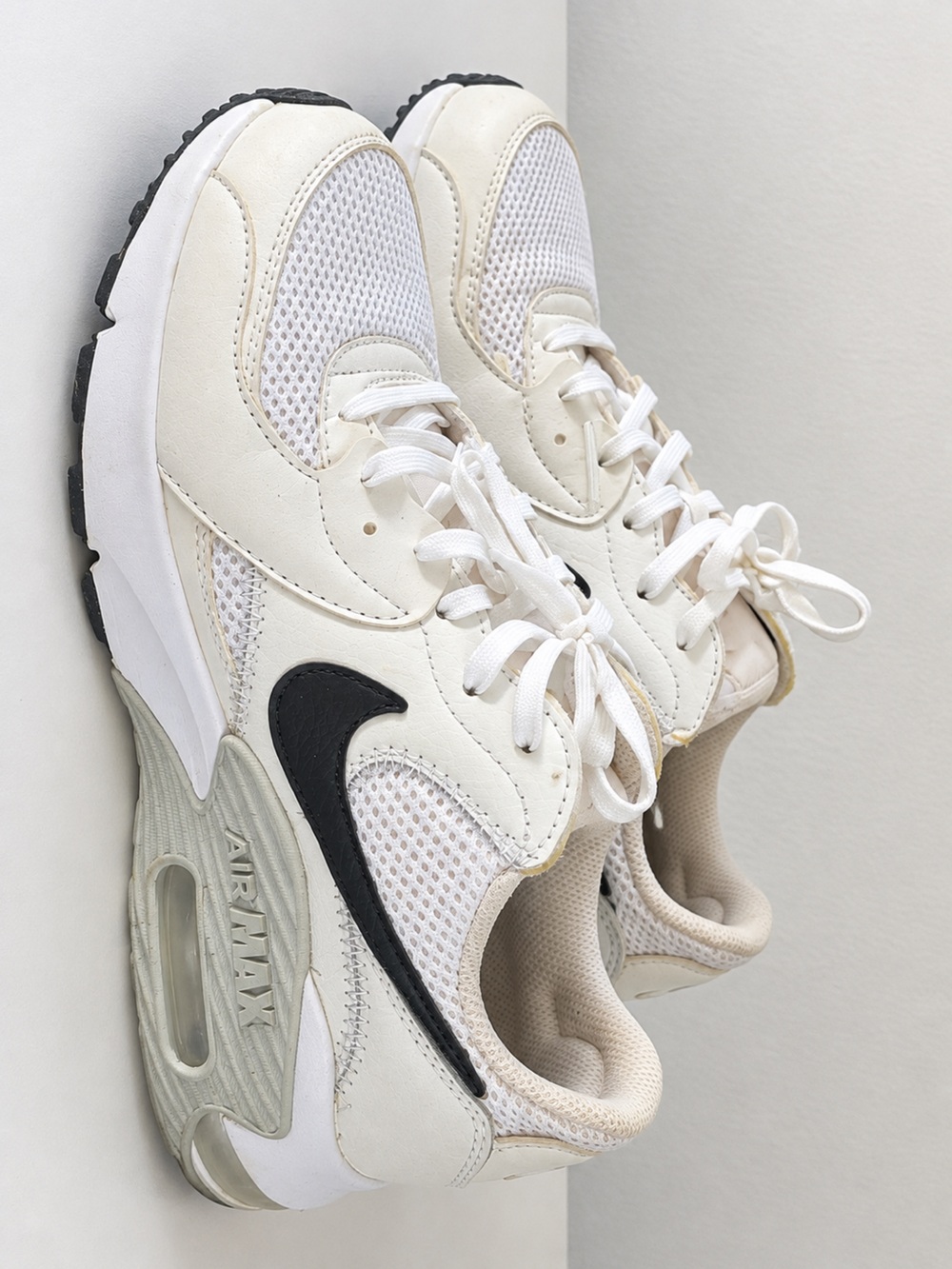 Nike Women’s Cream Mesh Sneakers with Black Swoosh